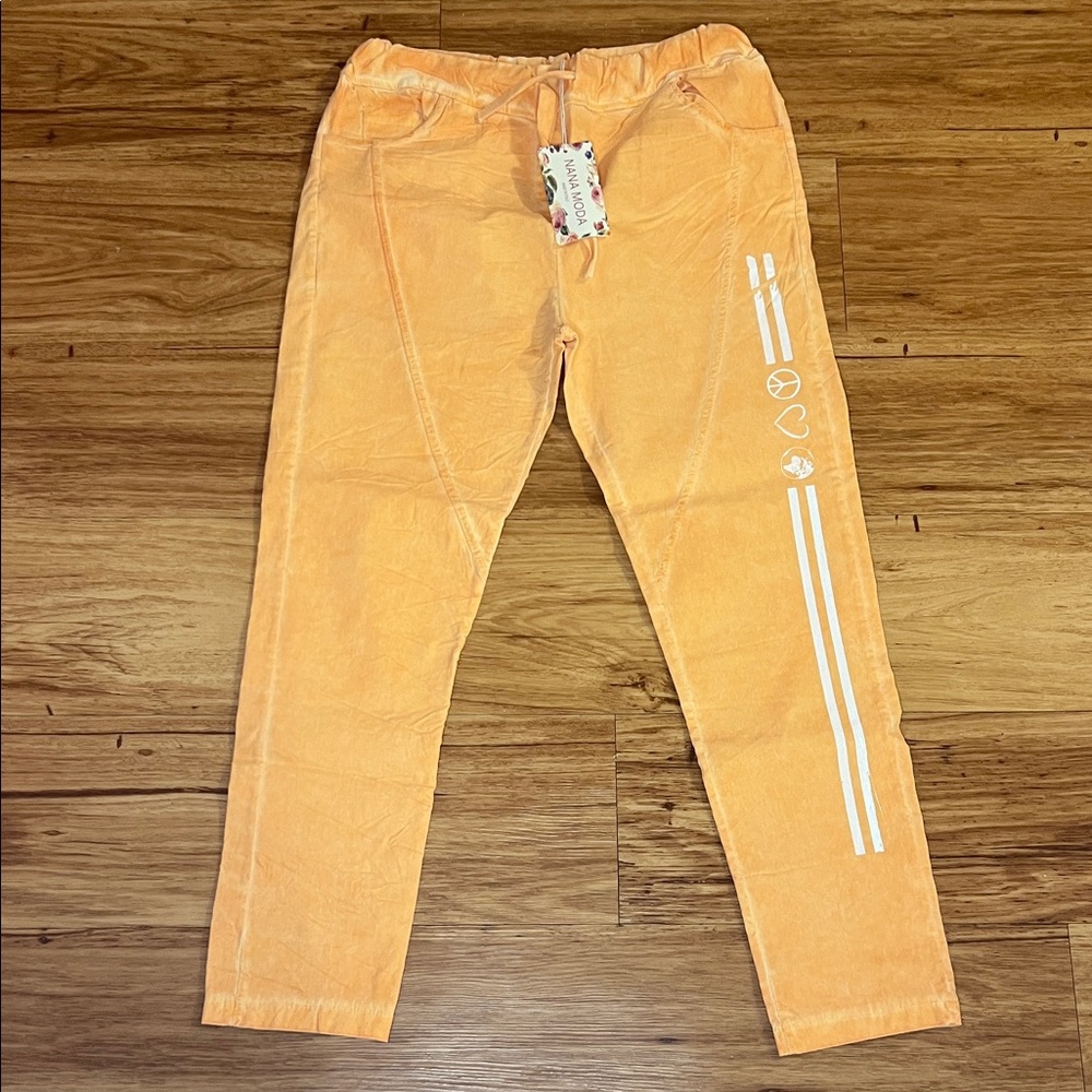 Women's Peach Track Pants with Side Stripe